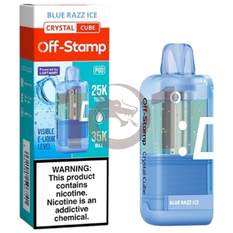 OFF-STAMP X CUBE POD CRYSTAL 35000 5% - BLUE RAZZ ICE