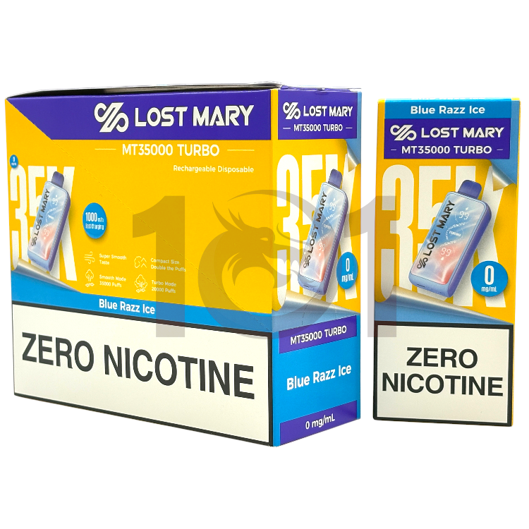 LOST MARY MT35000 TURBO 0% - BLUE RAZZ ICE