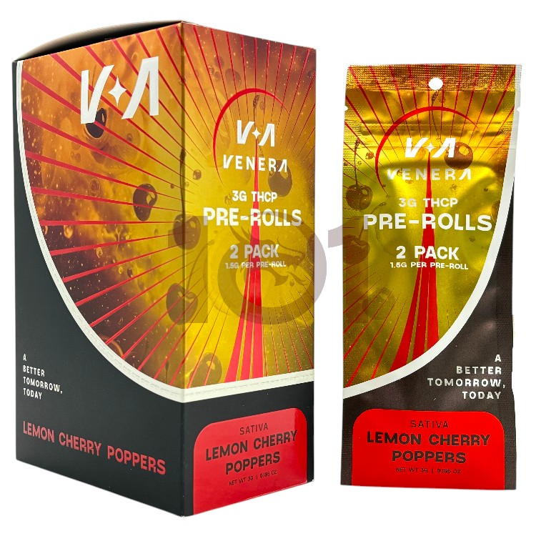 VENERA THCP 1.5GM/CT 2CT PK PREROLL SATIVA - LEMON CHERRY POPPERS