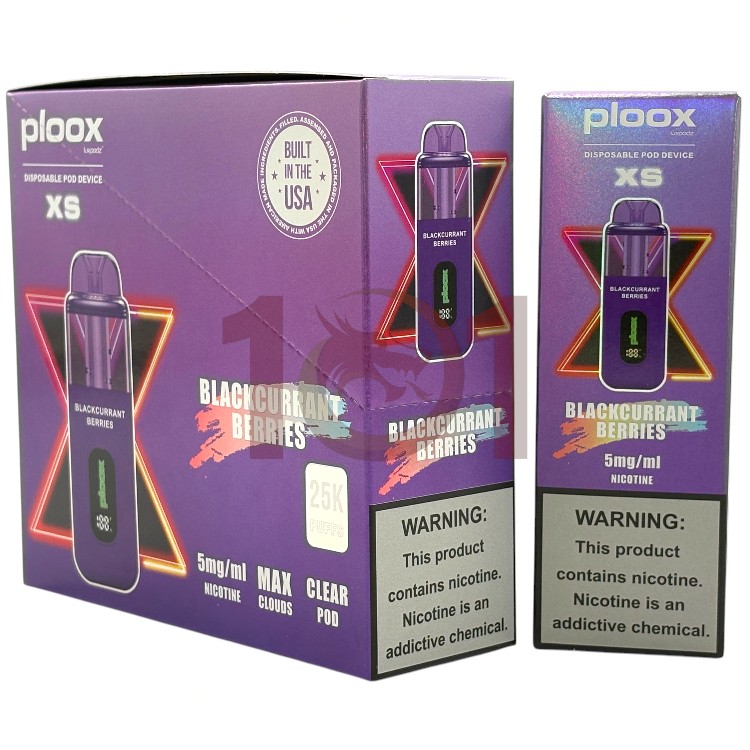 PLOOX 25000 0.5% 18ML HOOKAH POD XS - BLACKCURRANT BERRIES