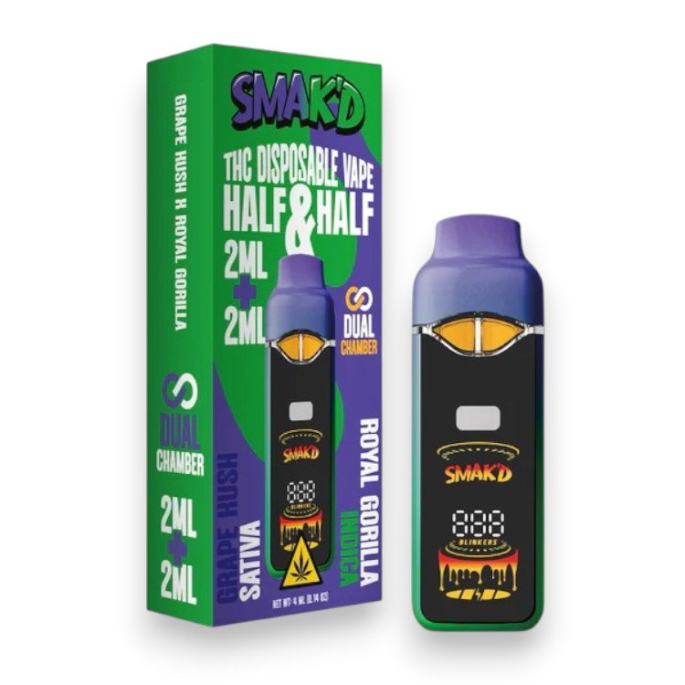 SMAK'D LR THC 4GM SATIVA+INDICA - GRAPE KUSH+ROYAL GORILLA