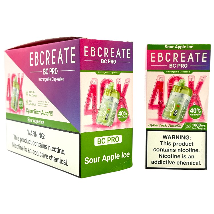 EBCREATE BC PRO 40000 5% - SOUR APPLE ICE