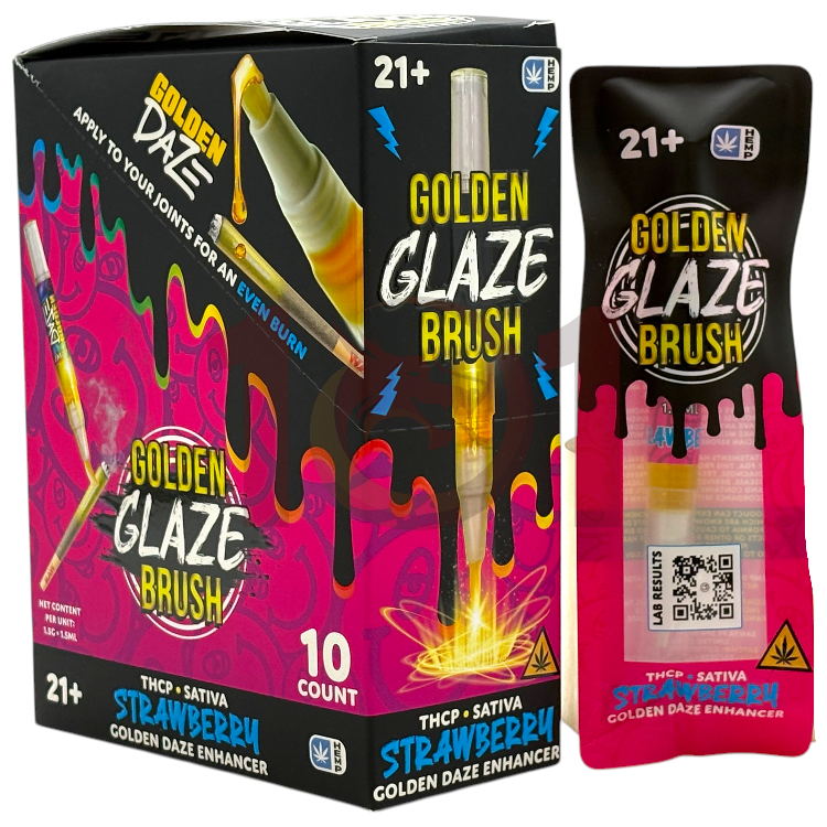 GOLDEN GLAZE 1.5GM GLAZE BRUSH THCP PREROLL - SATIVA STRAWBERRY