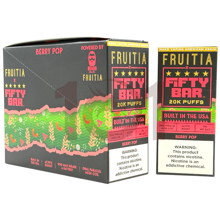 FIFTY BAR SALT NICOTINE 20000 5% FRUITIA - BERRY POP