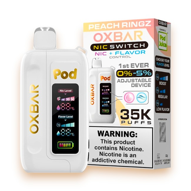 OXBAR 35000 NIC+FLAVOR CONTROL 5% - PEACH RINGZ