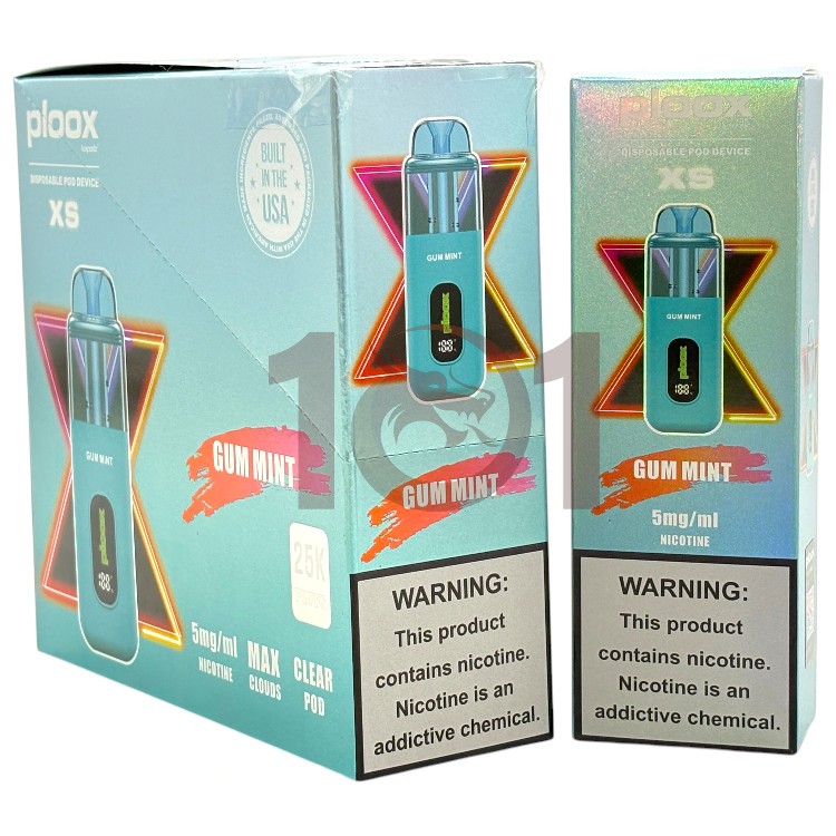 PLOOX 25000 0.5% 18ML HOOKAH POD XS - GUM MINT