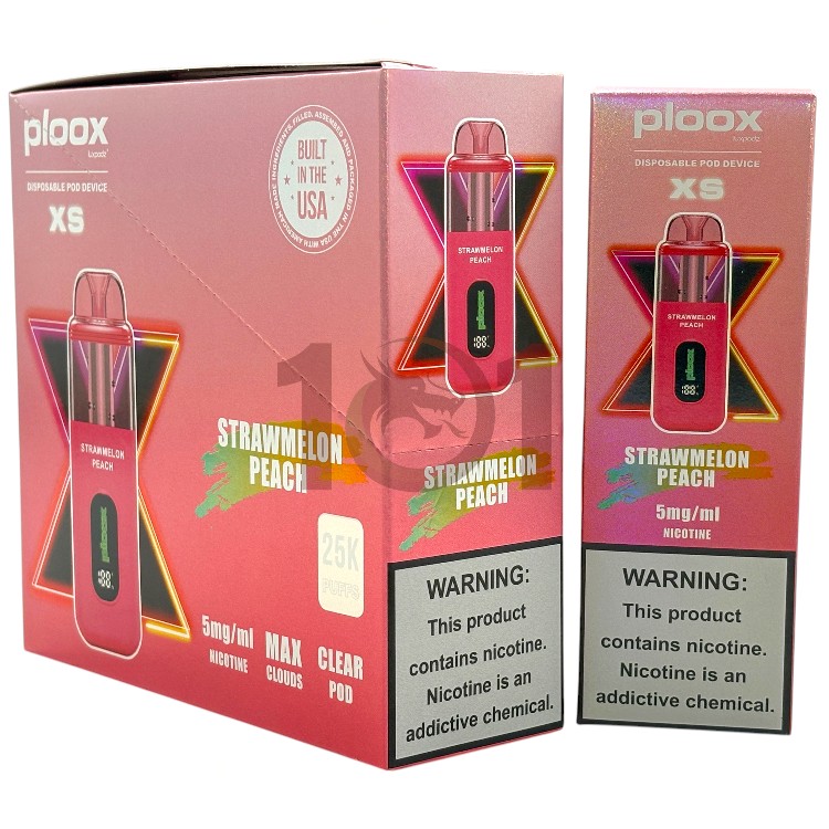 PLOOX 25000 0.5% 18ML HOOKAH POD XS - STRAWMELON PEACH