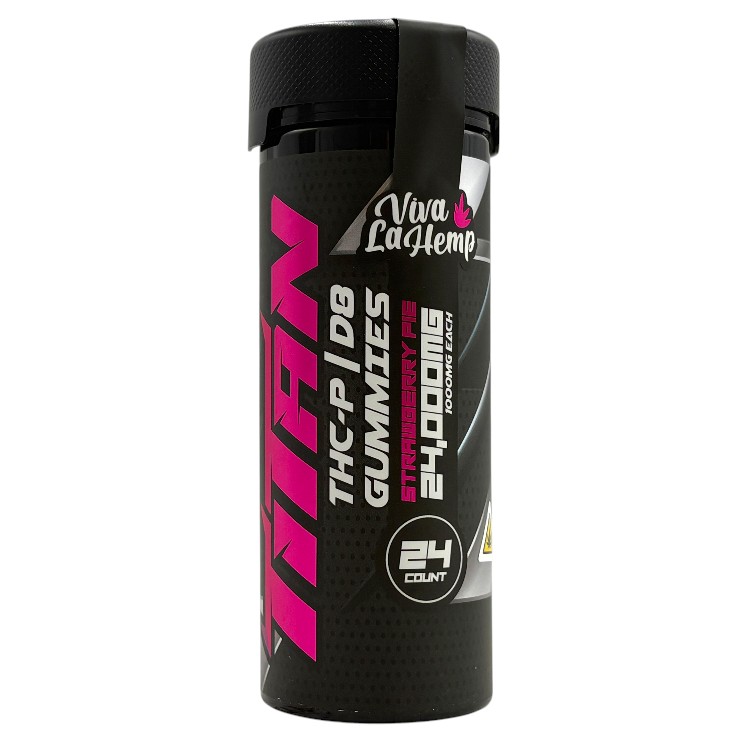 VIVA LA HEMP TITAN THCP+D8 GUMMY 1000MG 24CT JR (24000MG/JR) - STRAWBERRY PIE