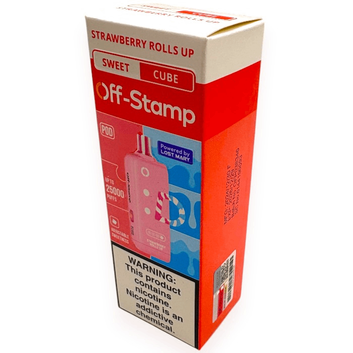 OFF-STAMP 25000 5% CUBE POD - SWEET STRAWBERRY ROLLS UP
