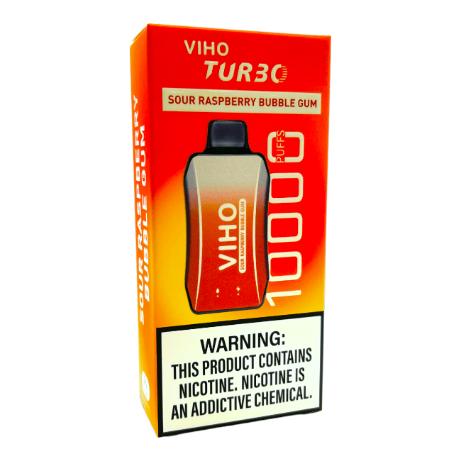 VIHO TURBO 10000 5% - SOUR RASPBERRY BUBBLE GUM