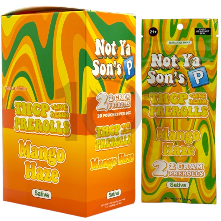 NOT YA SON'S P LR THCP 2GM 2CT PK PREROLL SATIVA - MANGO HAZE