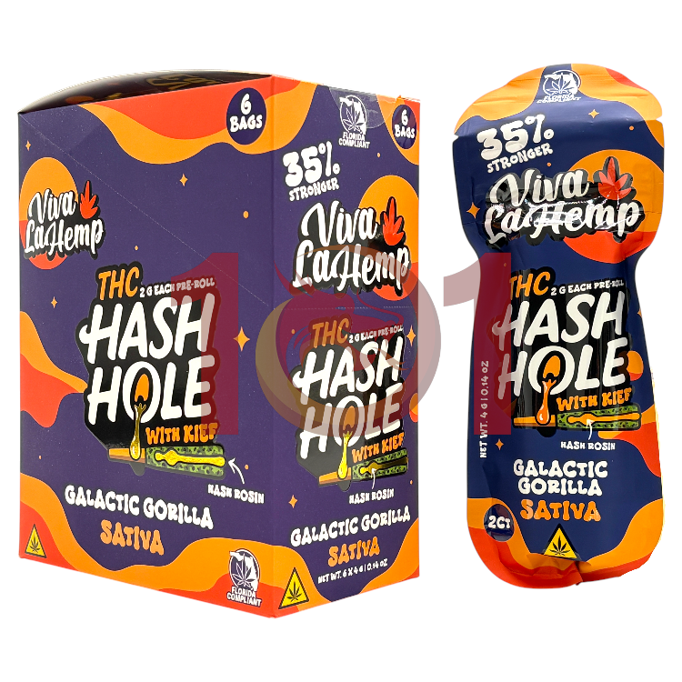 VIVA LA HEMP HASH HOLE+KIEF 2GM PREROLL 2CT PK  SATIVA - GALACTIC GORILLA