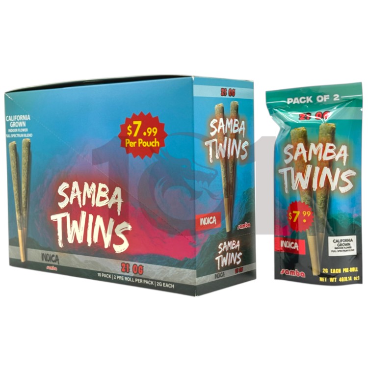 SAMBA TWINS SP 1PK/$7.99 2GM 2CT PK PREROLL INDICA - 21 OG