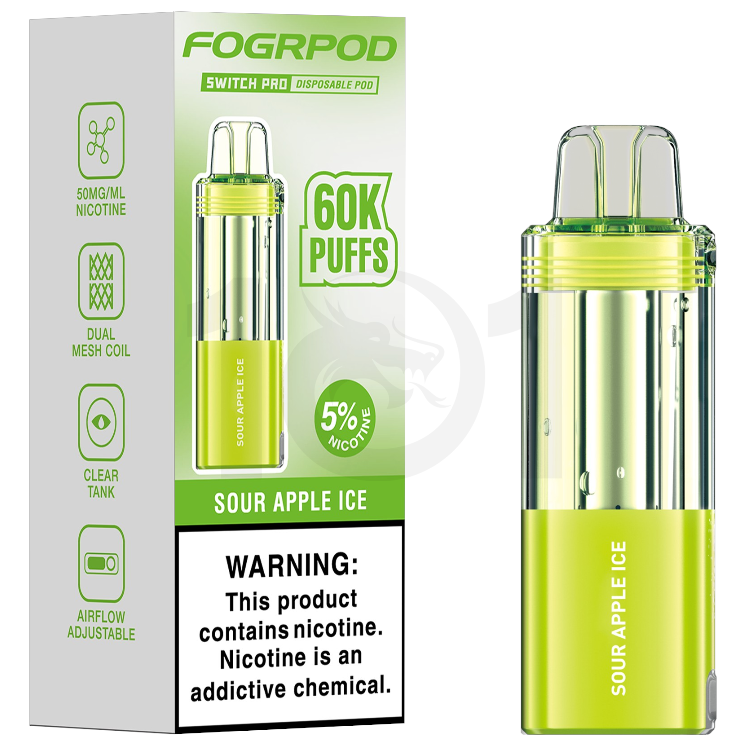 FOGRPOD 60000 SWITCH PRO POD 5% - SOUR APPLE ICE