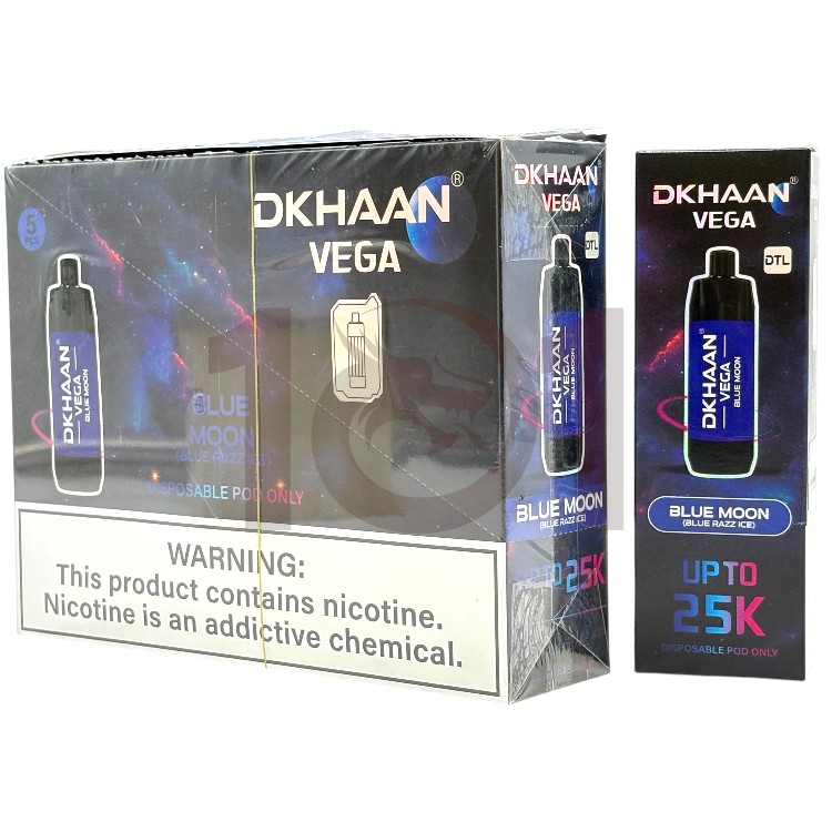 DKHAAN VEGA 25000 DTL POD 3% - BLUE MOON BLUE RAZZ ICE