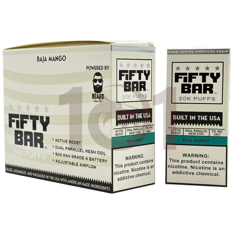 FIFTY BAR SALT NICOTINE 20000 5% TEXAS EDITION - WATERMELON ICE