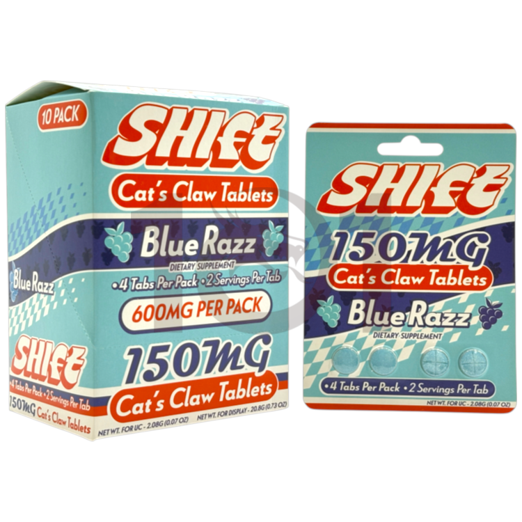 SHIFT CATS CLAW UNCARIA TOMENTOSA EXTRACT TABLET 150MG 4CT PK - BLUE RAZZ
