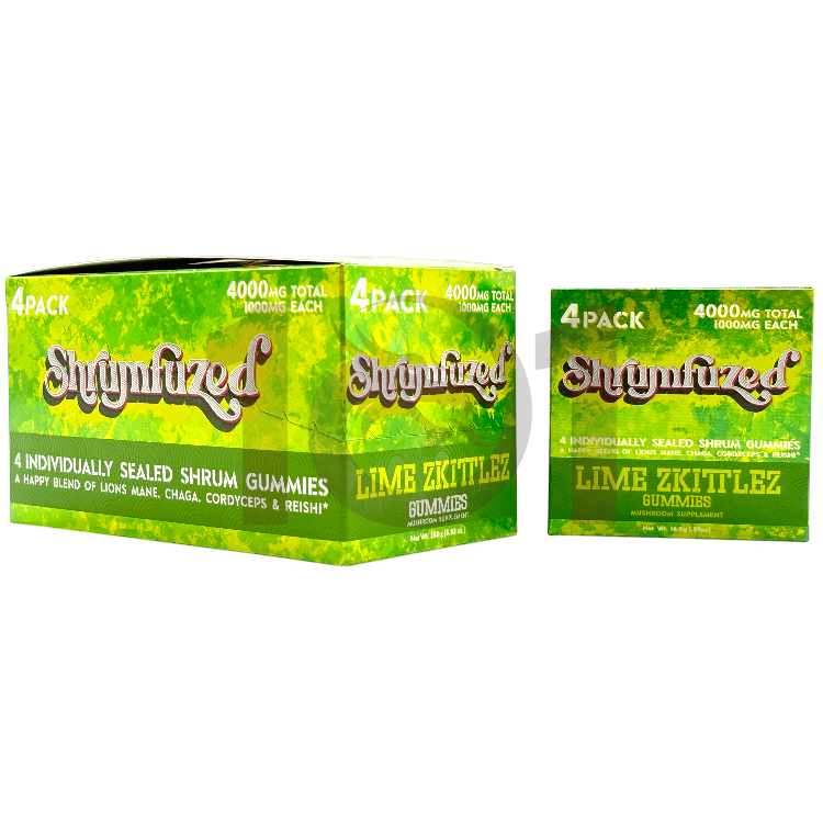 SHRUMFUZED MUSHROOM GUMMY 1000MG 4CT PK - LIME ZKITTLEZ