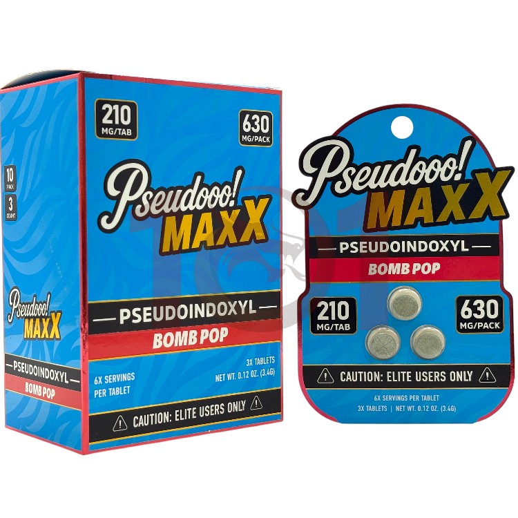 PSEUDOOO MAXX PSEUDOINDOXYL KRATOM EXTRACT TABLET 210MG 3CT PK - BOMB POP