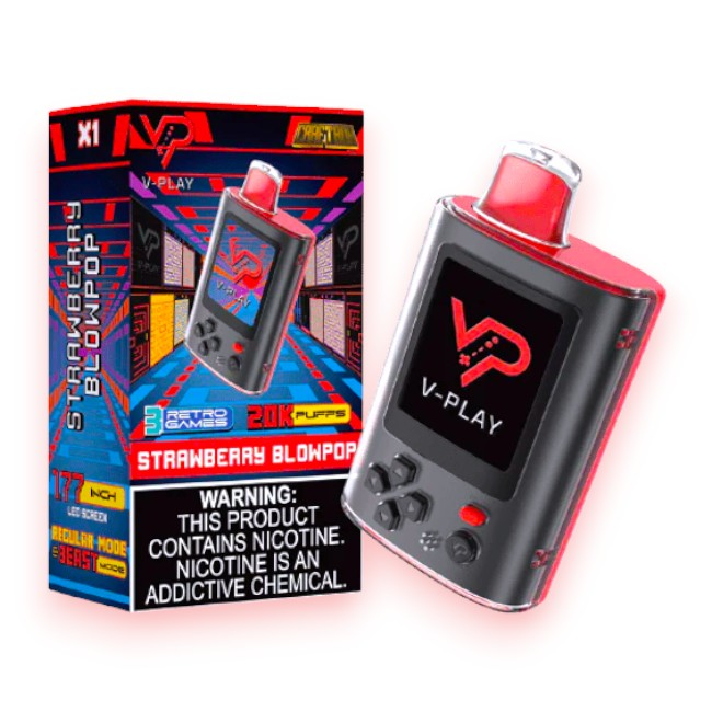 CRAFTBOX V-PLAY 20000 5% - STRAWBERRY BLOWPOP