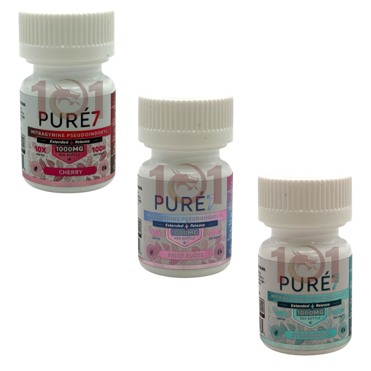 PURE 7 MITRAGYNINE PSEUDOINDOXYL KRATOM EXTRACT TABLET 100MG 10CT JAR