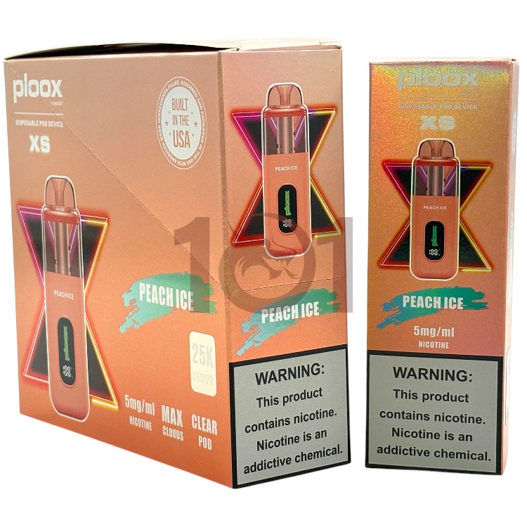 PLOOX 25000 0.5% 18ML HOOKAH POD XS - PEACH ICE