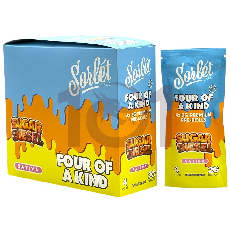 SORBET LABS THCP PREROLL 2GM 4CT PK SATIVA - SUGAR DIESEL