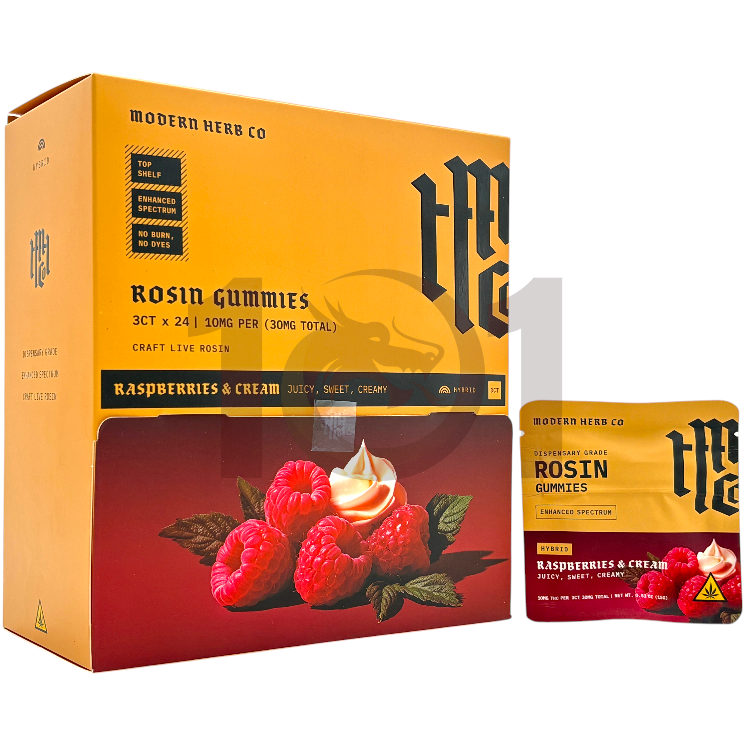 MODERN HERB CO LIVE ROSIN 10MG 3CT PK - HYBRID RASPBERRIES & CREAM