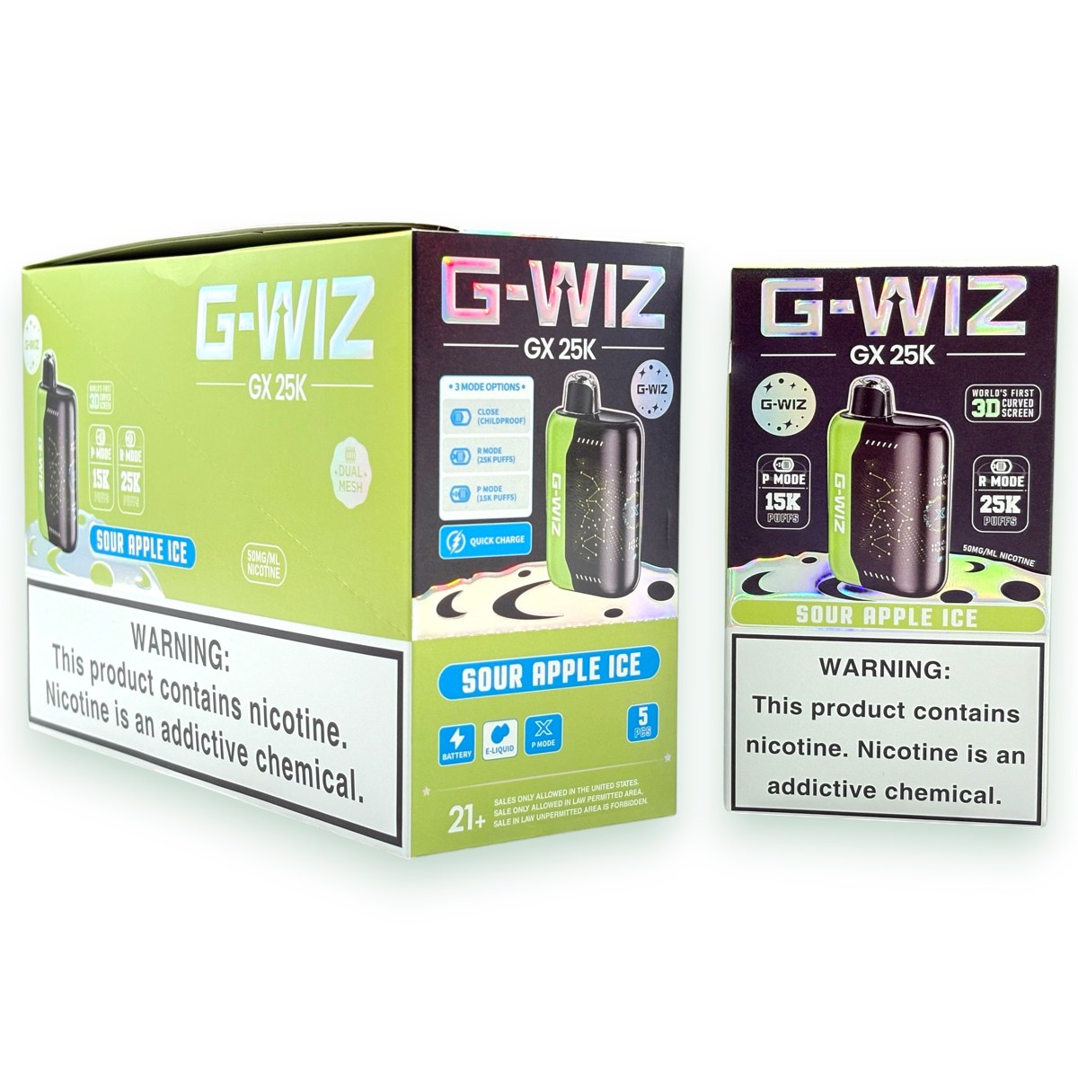G-WIZ G25000 5% - SOUR APPLE ICE