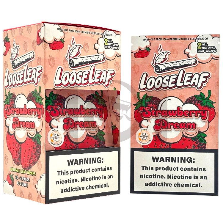 LOOSE LEAF SPLITS TOB LT TOBACCO WRAP 2CT PK - STRAWBERRY DREAM