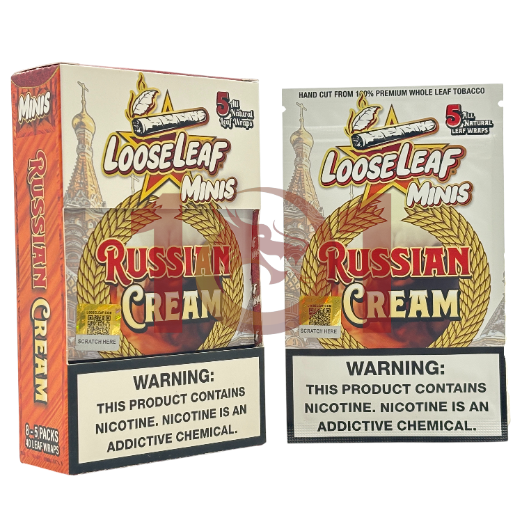LOOSE LEAF MINIS TOBACCO LEAF 5CT PK - RUSSIAN CREAM