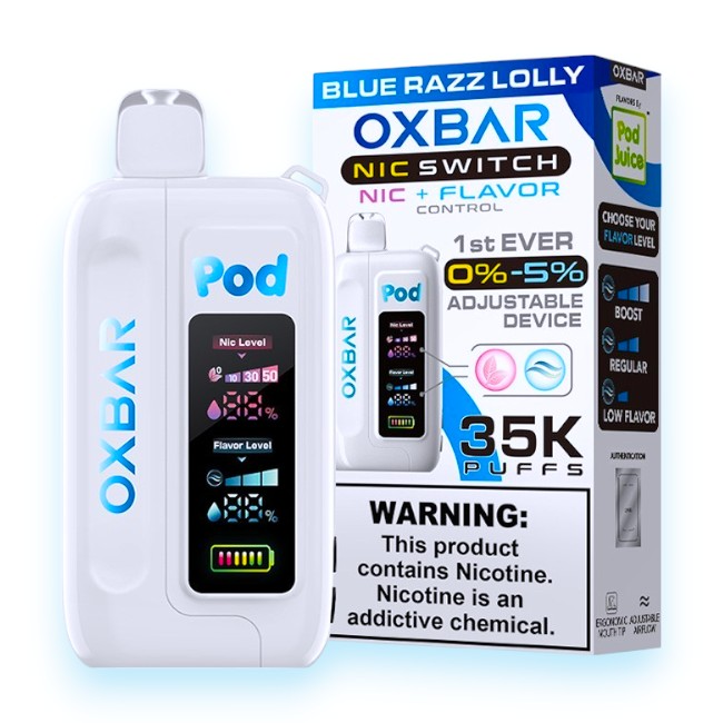 OXBAR 35000 NIC+FLAVOR CONTROL 5% - BLUE RAZZ LOLLY