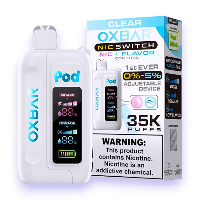 OXBAR 35000 NIC+FLAVOR CONTROL 5% - CLEAR