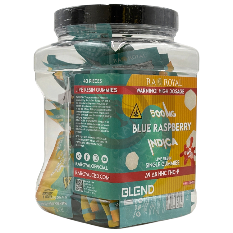 RA ROYAL LR BLEND D9+D8+HHC+THCP 500MG - INDICA BLUE RASPBERRY