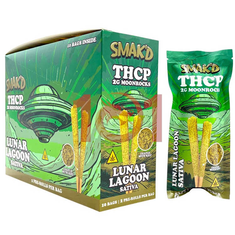 SMAK'D MOONROCKS THCP 2GM CT  2CT PK PREROLL KIEF SATIVA - LUNAR LAGOON