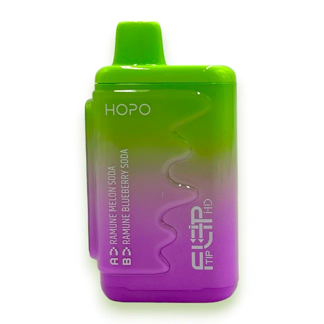 HOPO FLIP TIP 16000 DUAL FLAVORS 5% - RAMUNE MELON SODA/RAMUNE BLUEBERRY SODA