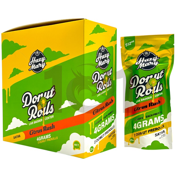 HAZY MARY DONUT ROLLS PREROLL SP 2CT/$12.99 2GM 2CT PK SATIVA - CITRUS RUSH