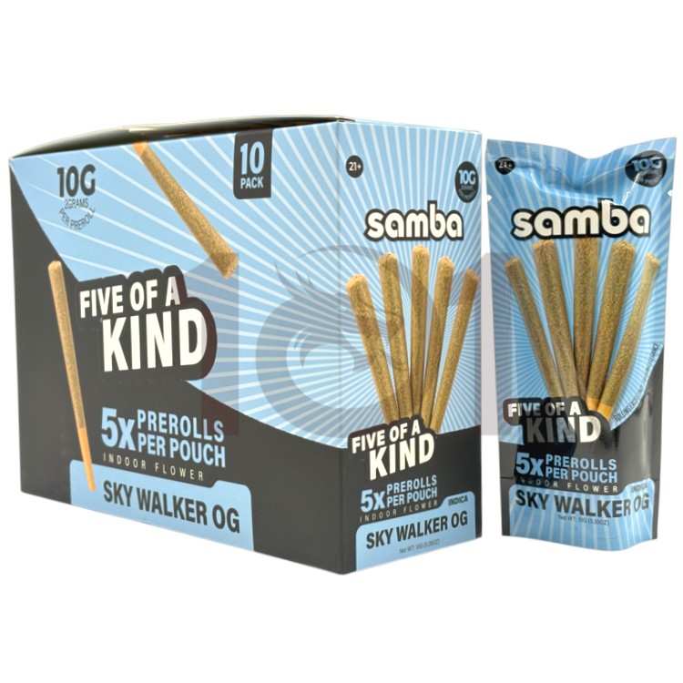 SAMBA FIVE OF A KIND 2GM 5CT PK PREROLL INDICA - SKY WALKER OG