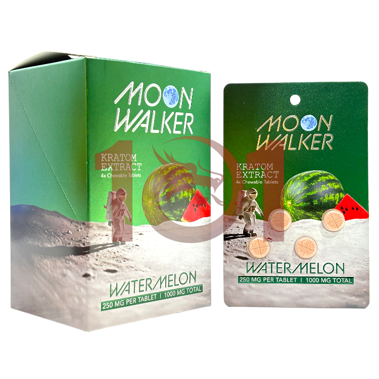 MOON WALKER MITRAGYNA SPECIOSA KRATOM EXTRACT TABLET 250MG 4CT PK - WATERMELON