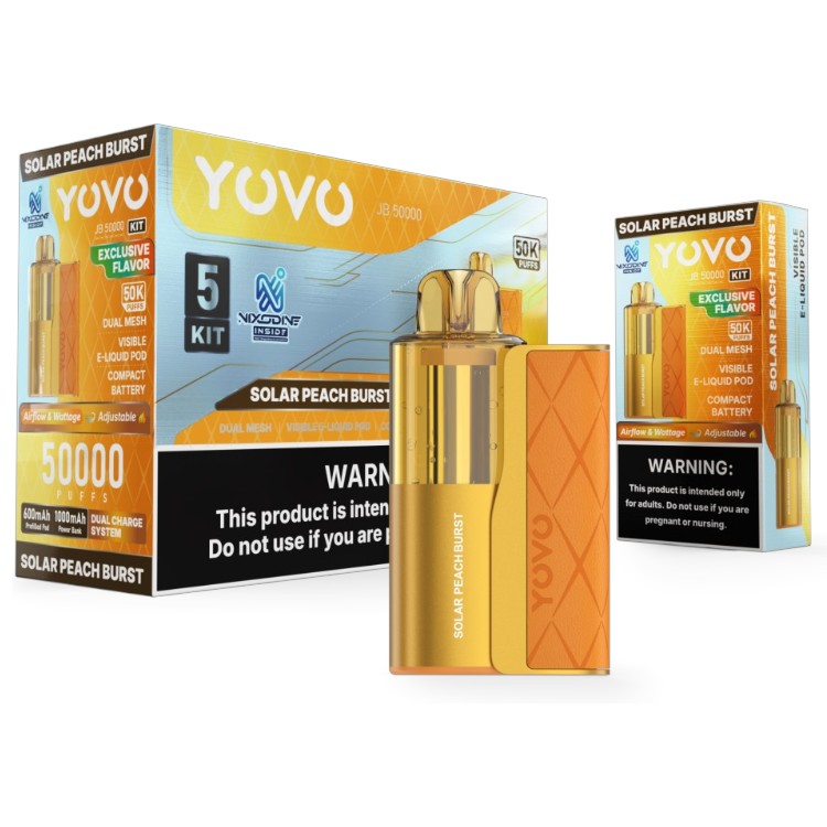 YOVO JB50000 POD DEVICE 5% - SOLAR PEACH BURST