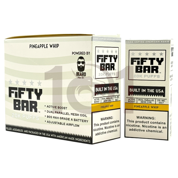 FIFTY BAR SALT NICOTINE 20000 5% WHITE - MINT