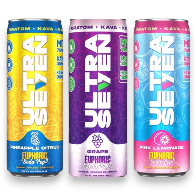 ULTRA SE7EN EUPHORIC KRATOM DRINK MIT+KAVA+KANNA 75MG+30MG+30MG 12OZ CAN