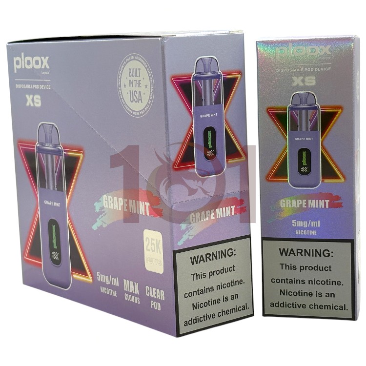 PLOOX 25000 0.5% 18ML HOOKAH POD XS - GRAPE MINT