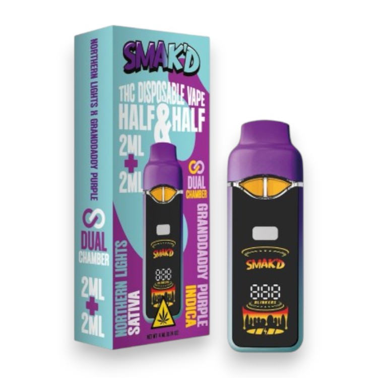 SMAK'D LR THC 4GM SATIVA+INDICA - NORTHERN LIGHTS+GRANDDADDY PURPLE