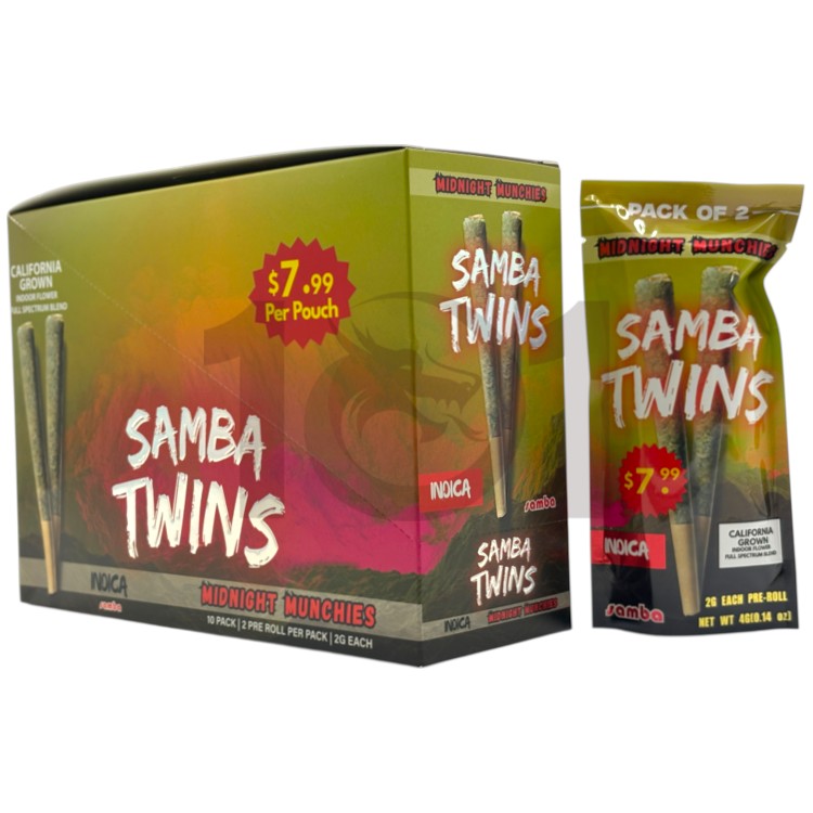SAMBA TWINS SP 1PK/$7.99 2GM 2CT PK PREROLL INDICA - MIDNIGHT MUNCHIES