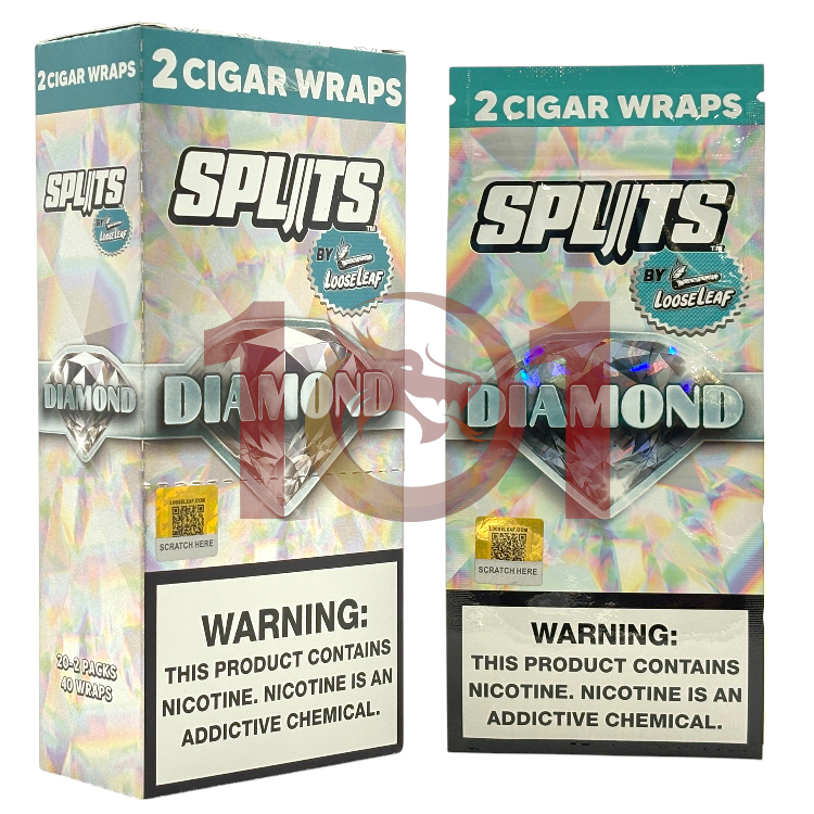 LOOSE LEAF SPLITS TOBACCO WRAP 2CT PK - DIAMOND