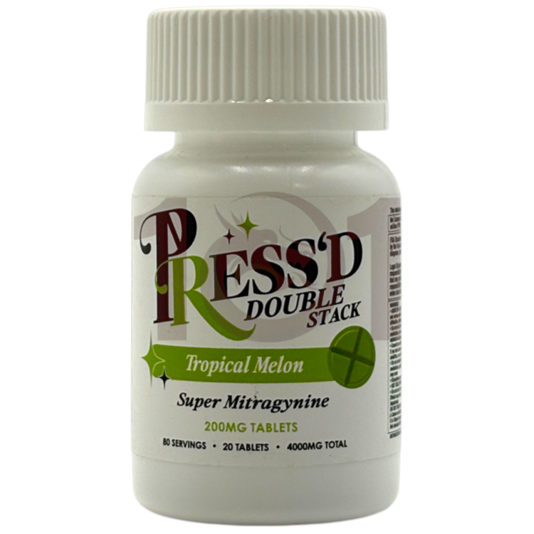 PRESS'D DOUBLE STACK SUPER MITRAGYNINE EXTRACT TABLET 200MG 20CT JAR - TROPICAL MELON