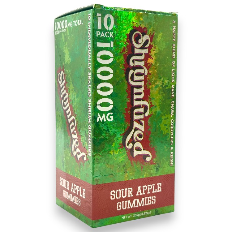 SHRUMFUZED NOOTROPIC BLENDZ MUSHROOM GUMMY 1000MG 10CT PK (10000MG/PK) - SOUR APPLE