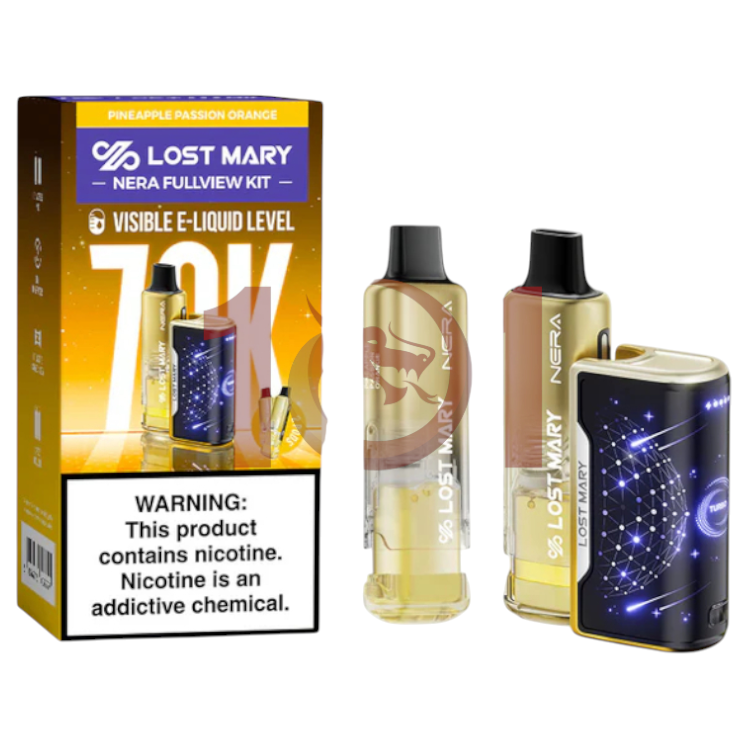 LOST MARY NERA FULLVIEW KIT 70000 5% 2POD + BATTERY - PINEAPPLE PASSION ORANGE