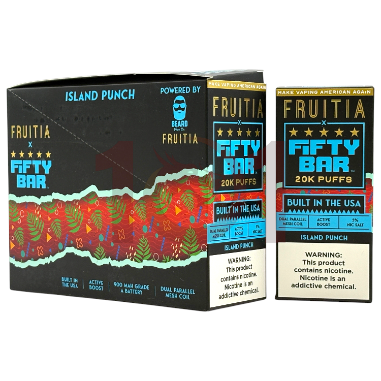 FIFTY BAR SALT NICOTINE 20000 5% FRUITIA - ISLAND PUNCH